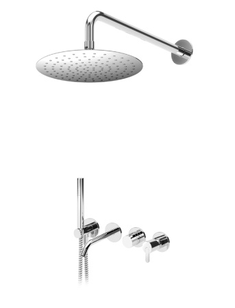 Система скрытого монтажа Bruma Leaf на 3 потока Set 167 312 3CR, верхний душ 300мм Chrome